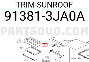 Nissan 913813JA0A TRIM-SUNROOF