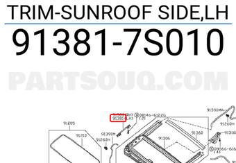 Nissan 913817S010 TRIM-SUNROOF SIDE,LH
