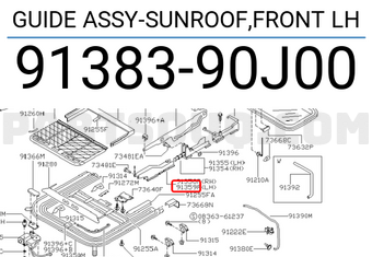 Nissan 9138390J00 GUIDE ASSY-SUNROOF,FRONT LH