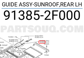 Nissan 913852F000 GUIDE ASSY-SUNROOF,REAR LH