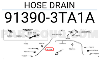 Nissan 913903TA1A HOSE DRAIN