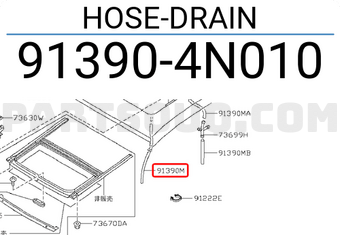 Nissan 913904N010 HOSE-DRAIN