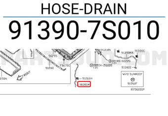 Nissan 913907S010 HOSE-DRAIN