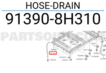 Nissan 913908H310 HOSE-DRAIN