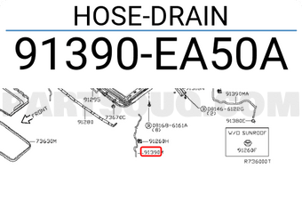 Nissan 91390EA50A HOSE-DRAIN