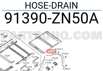 Nissan 91390ZN50A HOSE-DRAIN