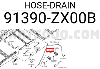 Nissan 91390ZX00B HOSE-DRAIN