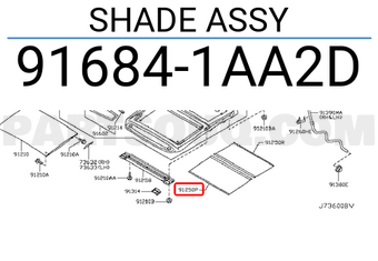 Nissan 916841AA2D SHADE ASSY