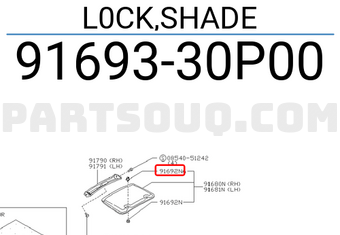 Nissan 9169330P00 L0CK,SHADE