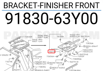 Nissan 9183063Y00 BRACKET-FINISHER FRONT
