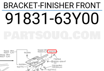Nissan 9183163Y00 BRACKET-FINISHER FRONT
