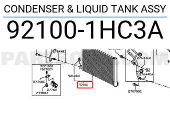 Nissan 921001HC3A CONDENSER & LIQUID TANK ASSY