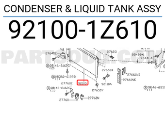 Nissan 921001Z610 CONDENSER & LIQUID TANK ASSY
