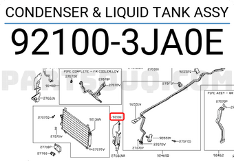 Nissan 921003JA0E CONDENSER & LIQUID TANK ASSY