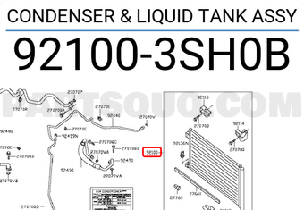 Nissan 921003SH0B CONDENSER & LIQUID TANK ASSY
