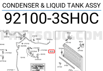 Nissan 921003SH0C CONDENSER & LIQUID TANK ASSY