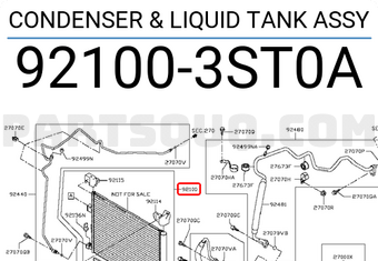 Nissan 921003ST0A CONDENSER & LIQUID TANK ASSY