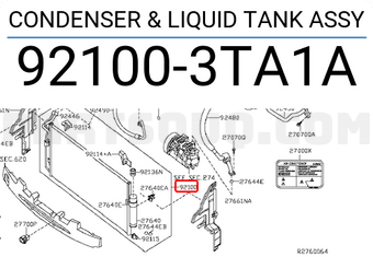 Nissan 921003TA1A CONDENSER & LIQUID TANK ASSY