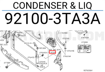 Nissan 921003TA3A CONDENSER & LIQ
