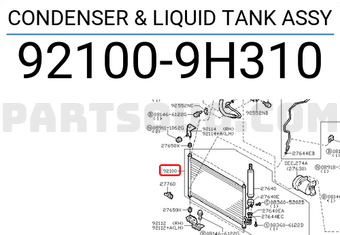 Nissan 921009H310 CONDENSER & LIQUID TANK ASSY