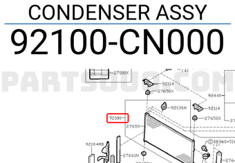 Nissan 92100CN000 CONDENSER ASSY