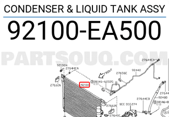 Nissan 92100EA500 CONDENSER & LIQUID TANK ASSY