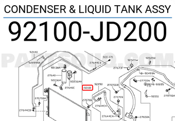 Nissan 92100JD200 CONDENSER & LIQUID TANK ASSY