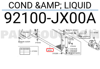 Nissan 92100JX00A COND & LIQUID