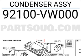 Nissan 92100VW000 CONDENSER ASSY
