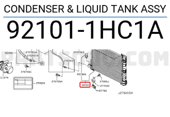 Nissan 921011HC1A CONDENSER & LIQUID TANK ASSY