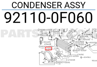 Nissan 921100F060 CONDENSER ASSY