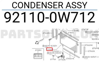 Nissan 921100W712 CONDENSER ASSY