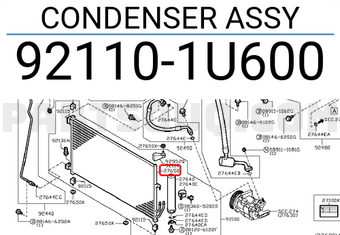 Nissan 921101U600 CONDENSER ASSY