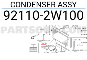 Nissan 921102W100 CONDENSER ASSY