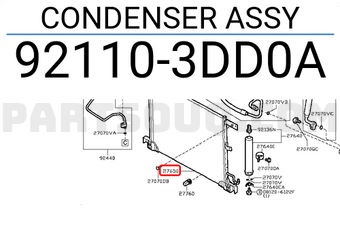 Nissan 921103DD0A CONDENSER ASSY
