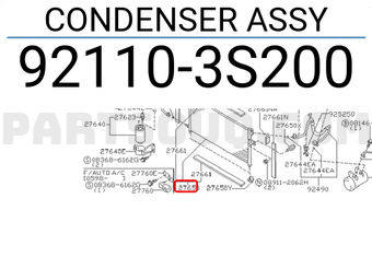 Nissan 921103S200 CONDENSER ASSY