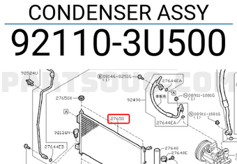 Nissan 921103U500 CONDENSER ASSY