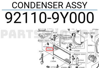 Nissan 921109Y000 CONDENSER ASSY