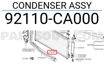 Nissan 92110CA000 CONDENSER ASSY
