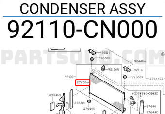 Nissan 92110CN000 CONDENSER ASSY