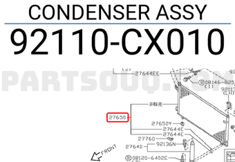 Nissan 92110CX010 CONDENSER ASSY