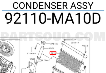 Nissan 92110MA10D CONDENSER ASSY
