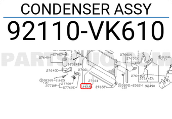 Nissan 92110VK610 CONDENSER ASSY