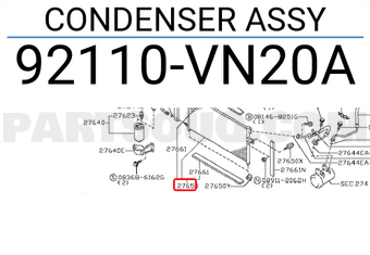 Nissan 92110VN20A CONDENSER ASSY