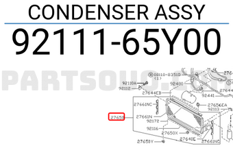 Nissan 9211165Y00 CONDENSER ASSY