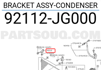Nissan 92112JG000 BRACKET ASSY-CONDENSER