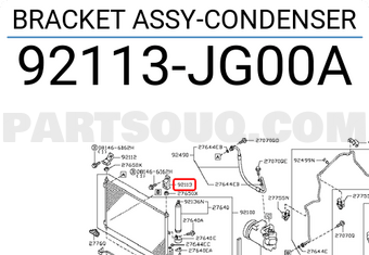 Nissan 92113JG00A BRACKET ASSY-CONDENSER