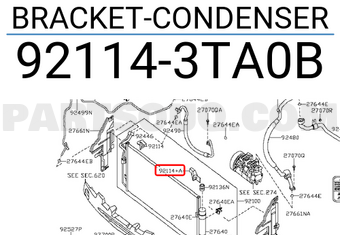 Nissan 921143TA0B BRACKET-CONDENSER