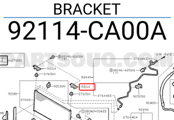 Nissan 92114CA00A BRACKET