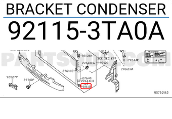 Nissan 921153TA0A BRACKET CONDENSER